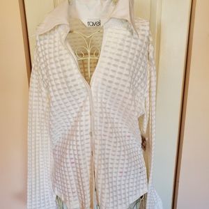 Ravel white spandex  and nylon blouse NWT L